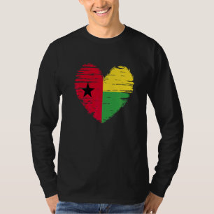 Camiseta Guiné-Bissau Coração Guiné-Bissau Bandeira Guiné-B