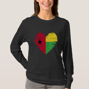 Camiseta Guiné-Bissau Coração Guiné-Bissau Bandeira Guiné-B