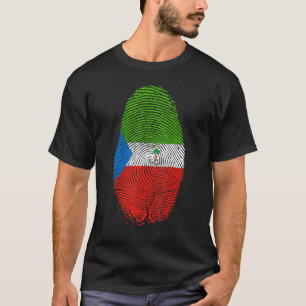 Camiseta Guiné Equatorial Sinalizador Impressão Digital Imp