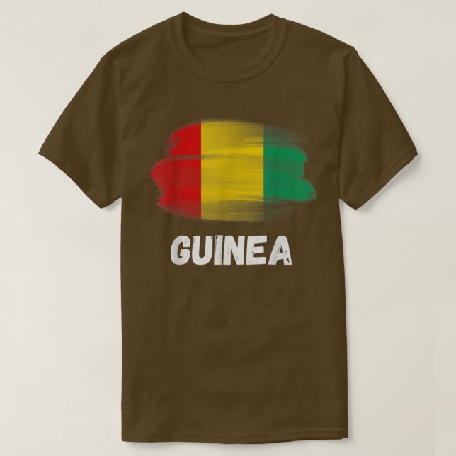 Camiseta Guiné Flag Pride Orgulho Retro Guineense Family Ma (Frente do Design)