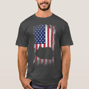 Camiseta Guiné Patriótica Porco Bandeira Americana Legal Gu