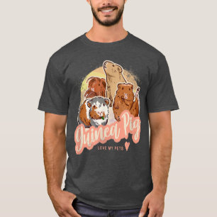 Camiseta Guiné Pig Ama Meu Pet Vintage Animais Domésticos