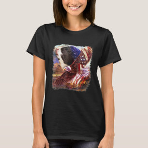 Camiseta Guiné Pig American Flag 4 de julho Eag Independênc