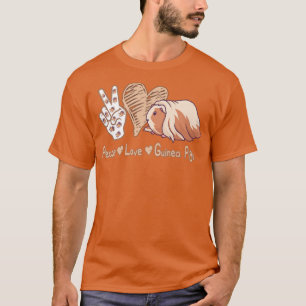 Camiseta Guiné Pig Coração Estética Paz Ame Suínos Guiné