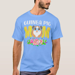 Camiseta Guiné Pig Eyeglass Mãe Rodent Floral Proprietário 