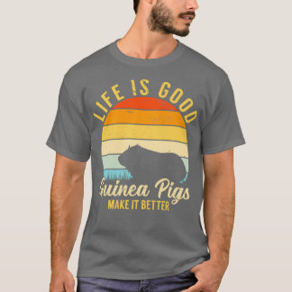 Camiseta Guiné Pig Life is Best Vintage Retro Pet Rodand