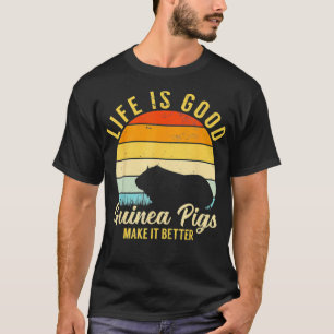 Camiseta Guiné Pig Life is Best Vintage Retro Pet Rodand