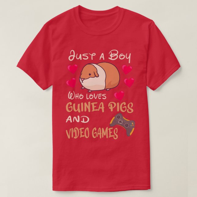 Camiseta GUINÉ PIG Love Guiné Pigs and Videos games (2) (Frente do Design)