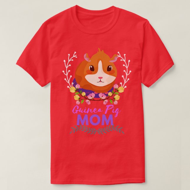 Camiseta Guiné Pig Mama Rodent Pet Animal Love Design (Frente do Design)