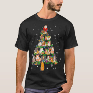 Camiseta Guiné Pig Natal Luz Árvore Decoração Xmas S