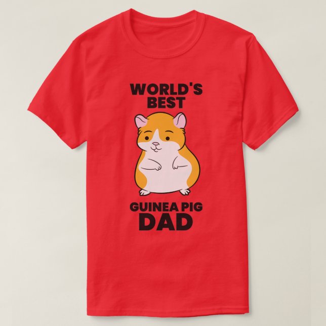 Camiseta Guiné Pig Papa Presente Mundo Melhor Pai de Porcos (Frente do Design)