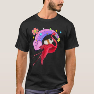 Camiseta Guiné Pig Ridding Flamingo Cute Heart Zoo Arco-Íri