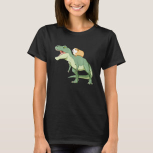 Camiseta Guiné Pig Riding T Rex Dinossaur