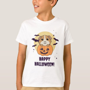 Camiseta Guiné Pumpkin Doce Animais Feliz Dia das Bruxas