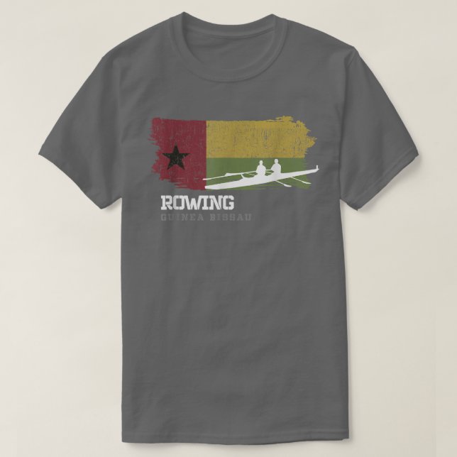 Camiseta Guinea Bissau Rowing Team Rower Oarsmen Rowing  (Frente do Design)