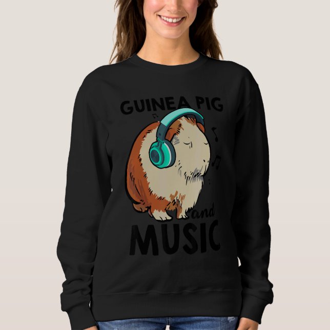 Camiseta Guinea Pig And Music Animal Lover Pet Owner Guine  (Frente)