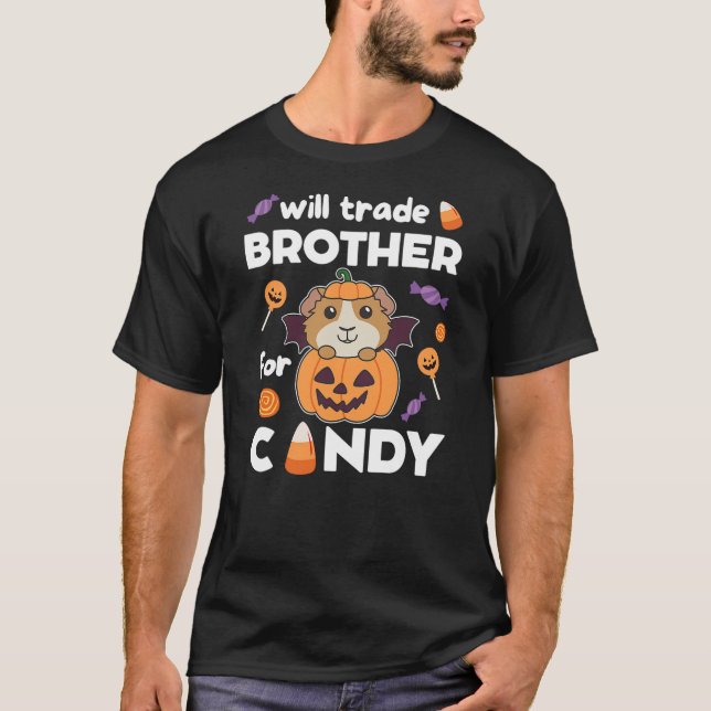 Camiseta Guinea Pig Halloween Pumpkin Guinea Pig Trade (Frente)