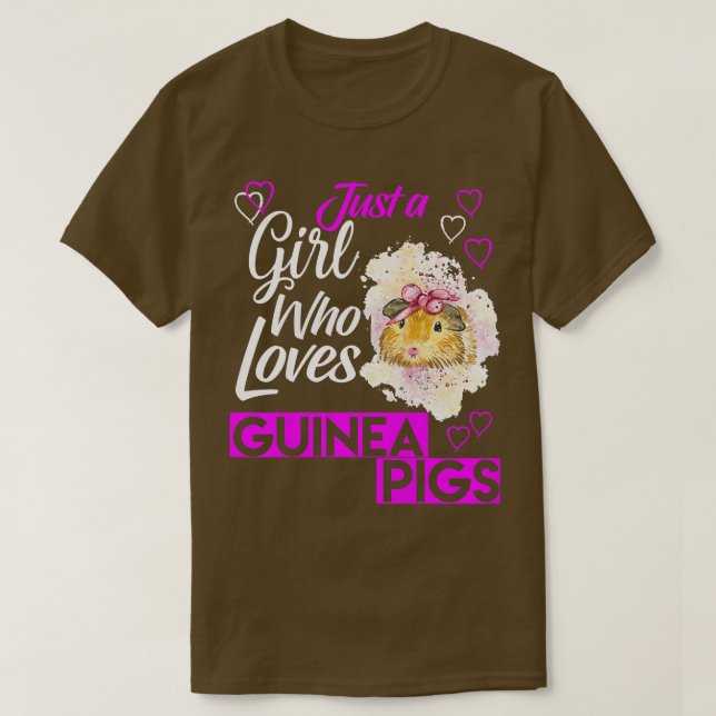 Camiseta Guinea Pig Owner Lover Just A Girl Who Loves Guine (Frente do Design)