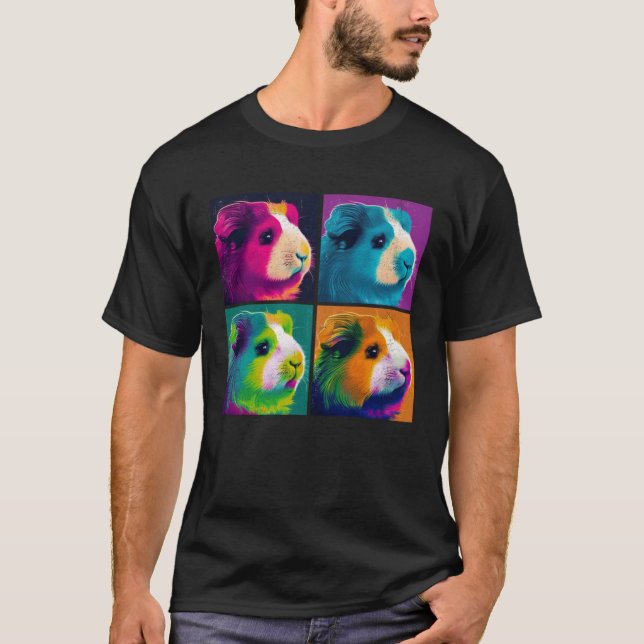 Camiseta Guinea Pig Pop Illustration Colorful Animal Women  (Frente)