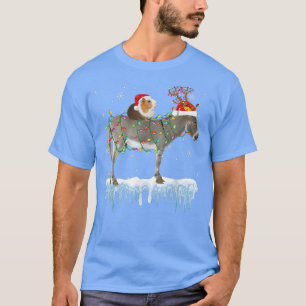 Camiseta Guinea Pig Riding Donkey Reindeer Santa Christmas