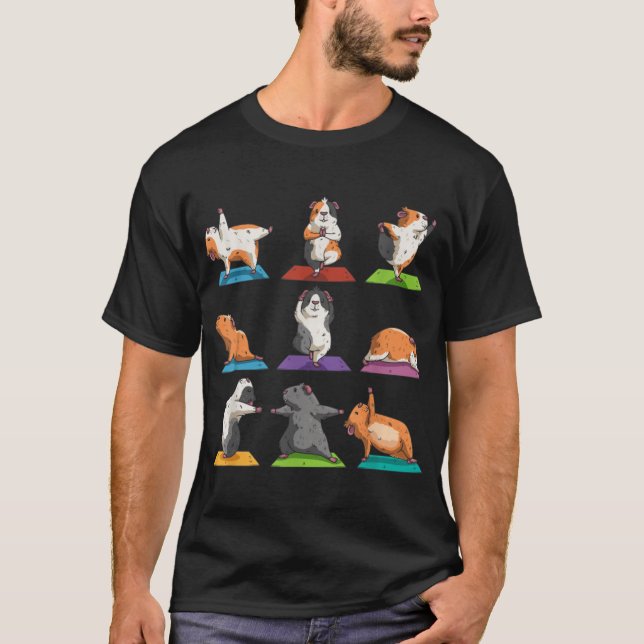 Camiseta Guinea Pig Yoga Position Workout Gift funny boy (Frente)