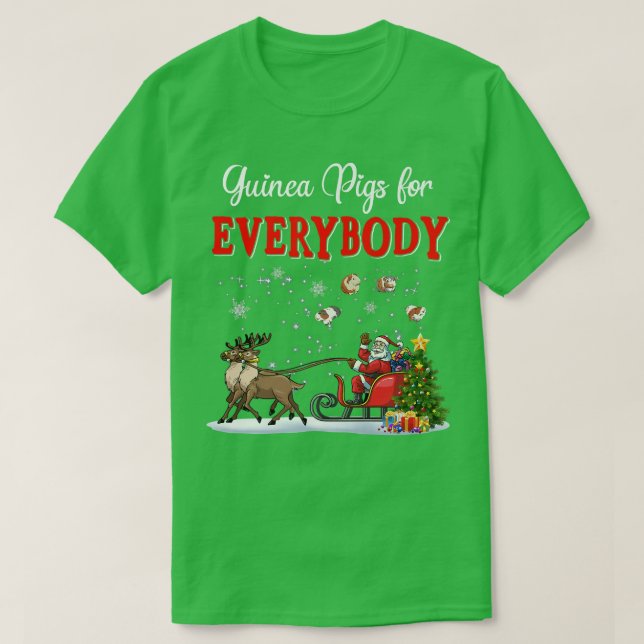 Camiseta Guinea Pigs For Everybody Funny Santa Sleigh Reind (Frente do Design)