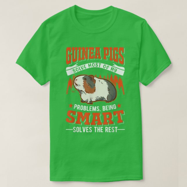 Camiseta Guinea Pigs solve most of my problems Guinea Pig67 (Frente do Design)