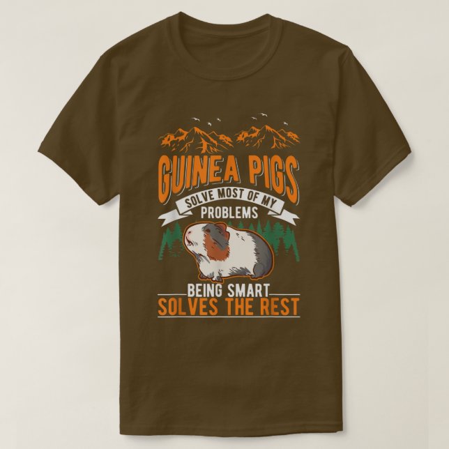 Camiseta Guinea Pigs solve most of my problems Guinea Pig67 (Frente do Design)