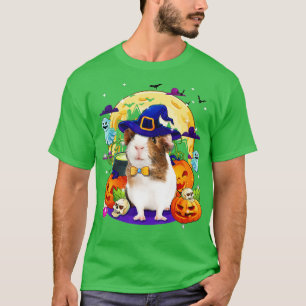 Camiseta Guineense Pig Halloween Com Lua Pumpkin Boo Kids G