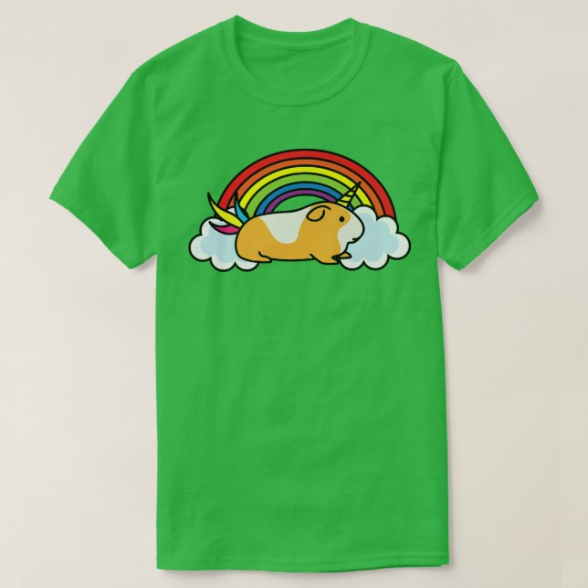 Camiseta Guineus Unicorn Rainbow Clouds Happy Positive F (Frente do Design)