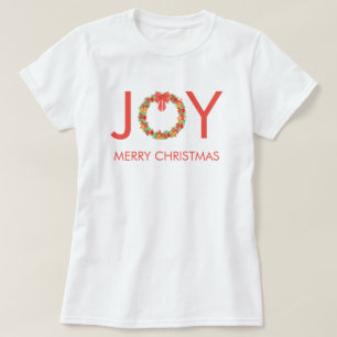 Camiseta Guirlanda de Natal Alegre