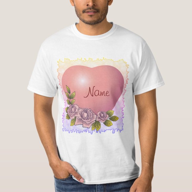 Camiseta Guirlanda de Rosa Rosa (Frente)