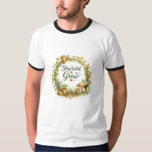 Camiseta Guirlanda Floral Aquarela Botânica Inspiradora