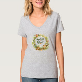 Camiseta Guirlanda Floral Aquarela Botânica Inspiradora 