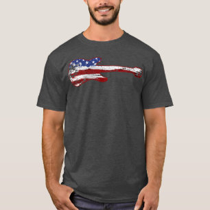 Camiseta Guitar American Flag Vintage 2