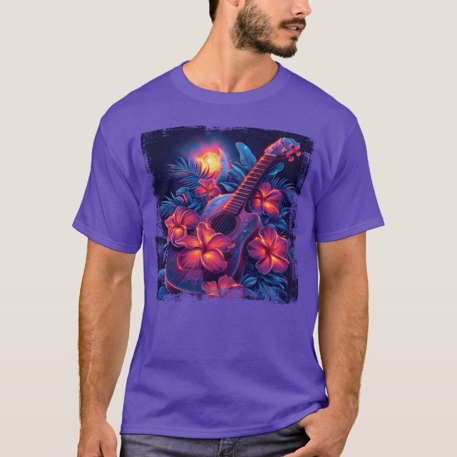 Camiseta Guitar amigo com visual dos anos 80 (Frente)