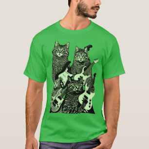 Camiseta GUITAR CATS versão verde