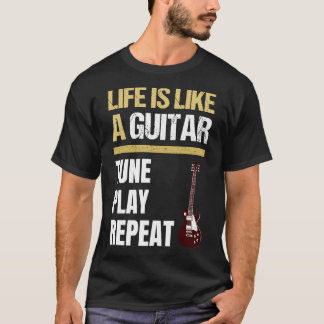 Camiseta Guitar Cita Cotas De Vida De Violão