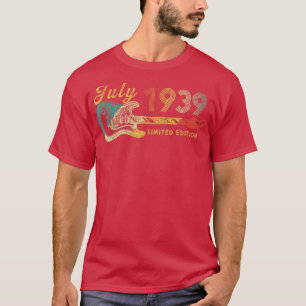 Camiseta Guitar Com Mais De 83 Anos De Idade Presentes Julh