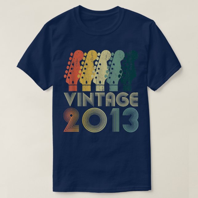 Camiseta Guitar Com Mais De 9 Anos De Idade, Presentes Vint (Frente do Design)