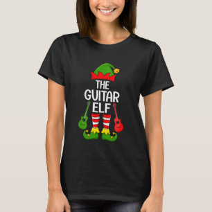 Camiseta Guitar Elf Natal Família Correspondente Elfo Esqua