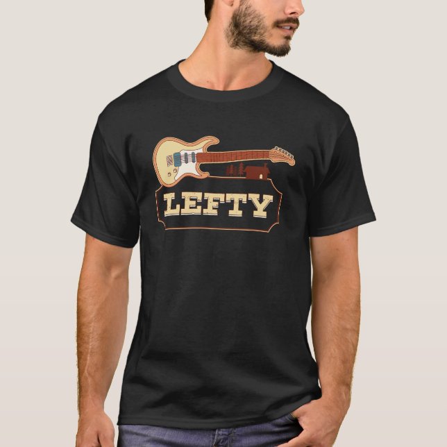 Camiseta Guitar Esquerda Esquerda Jogadora de Violão Esquer (Frente)
