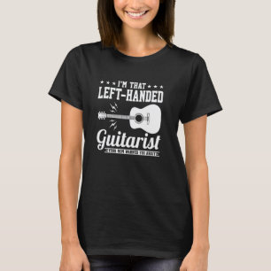 Camiseta Guitar Esquerdo Guitarrista Canhoto Sua Mãe Avisou