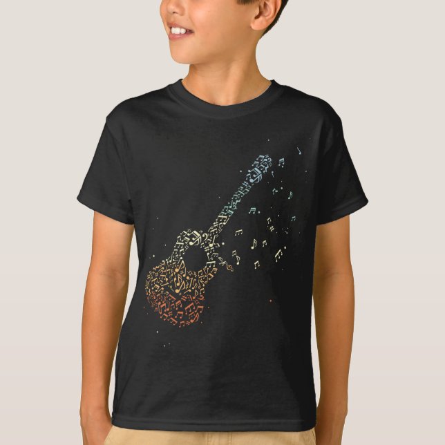 Camiseta Guitar Gifs Men Music Notes Músico Guitarrista Mu (Frente)