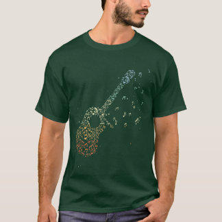 Camiseta Guitar Gifs Men Music Notes Músico Guitarrista Mu