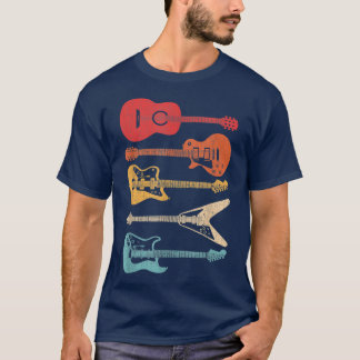 Camiseta Guitar Guitar Lover Estilo Retroativo Para Guitarr