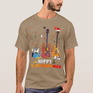 Camiseta Guitar Happy Hallothanksmas Dia das Bruxas Ação de