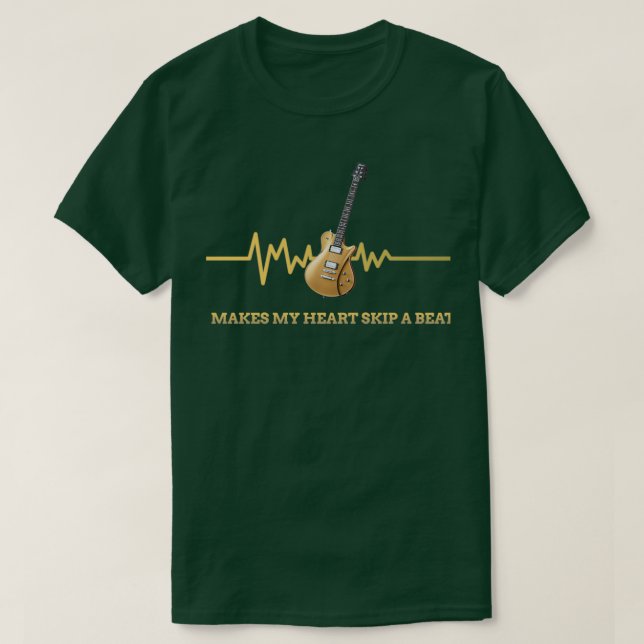 CAMISETA GUITAR HEARTBEAT EKG HEARTLINE FAZ MEU CORAÇÃO (Frente do Design)
