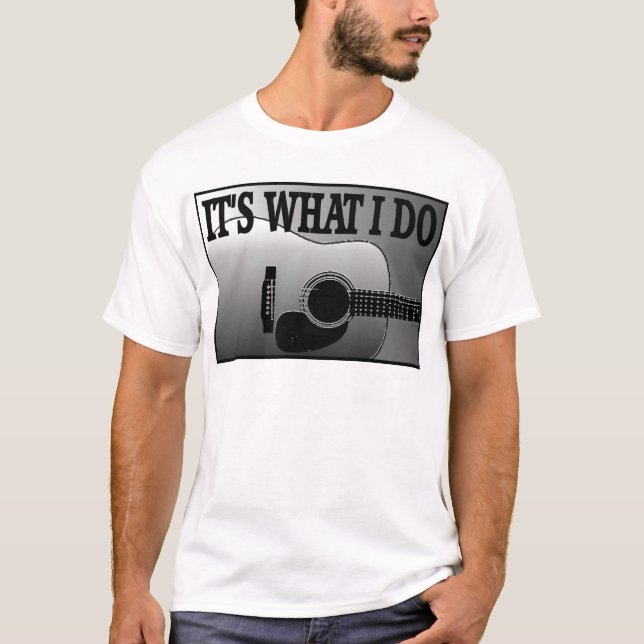 Camiseta GUITAR-IT ACÚSTICO é O QUE EU FAÇO (Frente)