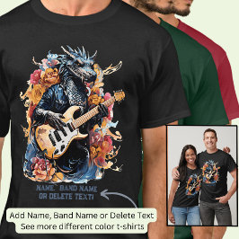 Camiseta Guitar Jogando Blue Orange Dragon Banda Name